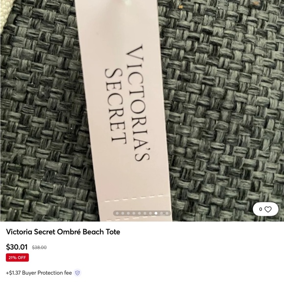 Victoria's Secret Pink and Cream Tote Ombré Bag - Picture 7 of 8